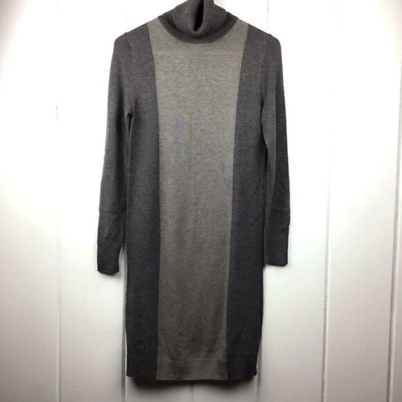 Adrienne Vittadini Sweater Dress Cashmere Brown & Tan Tunic, Size - XS - Picture 1 of 8